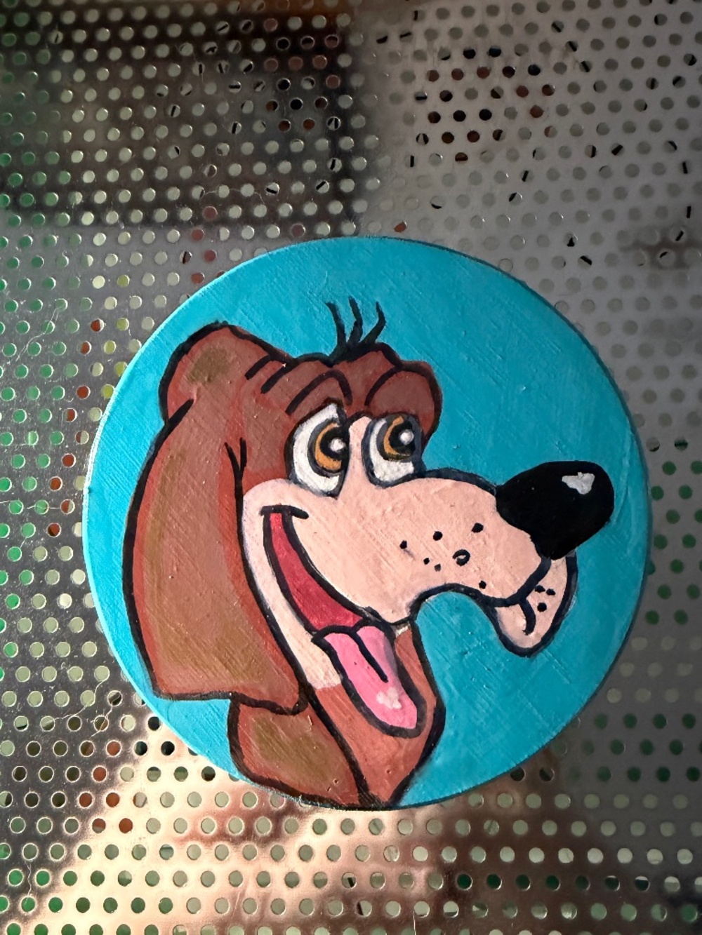 Custom hand painted coaster Bruno